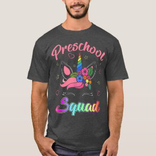 Camiseta Estudiante De Escuadrón De Preescolar De Unicornio
