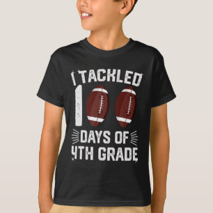 Camiseta Estudiante de fútbol de 4º grado en 100 días