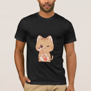 Camiseta estudiante de gatito lindo diseño de los amantes