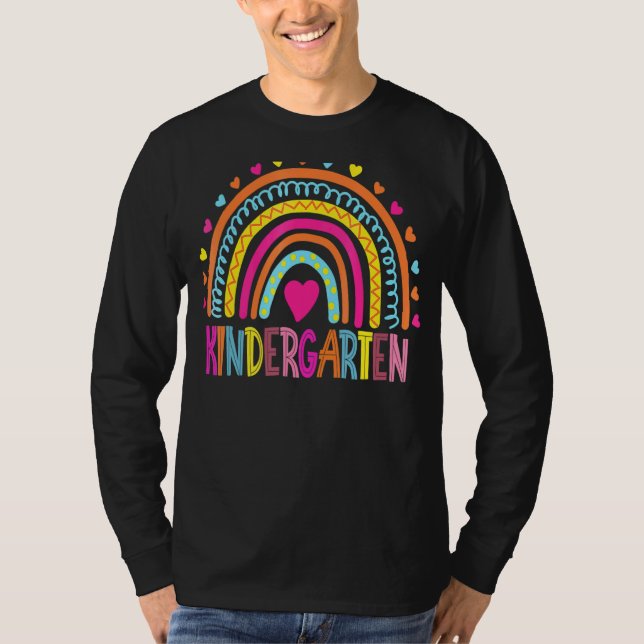 Camiseta Estudiante de kindergarten Boho Rainbow el día pas (Anverso)