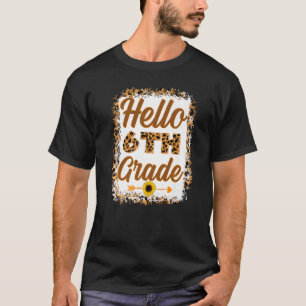 Camiseta Estudiante de Leopardo de los girasoles de 6º grad