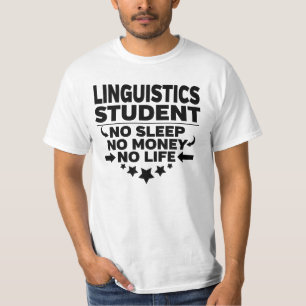 Camiseta Estudiante de Lingüística sin vida ni dinero