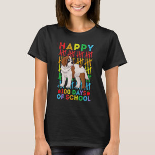 Camiseta Estudiante de Perro de San Bernardo feliz 100 días