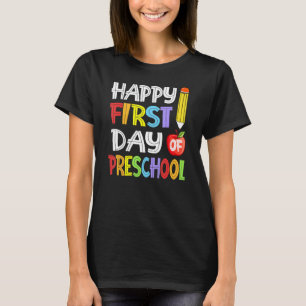 Camiseta Estudiante De Preescolar Feliz Primer Día De Pres