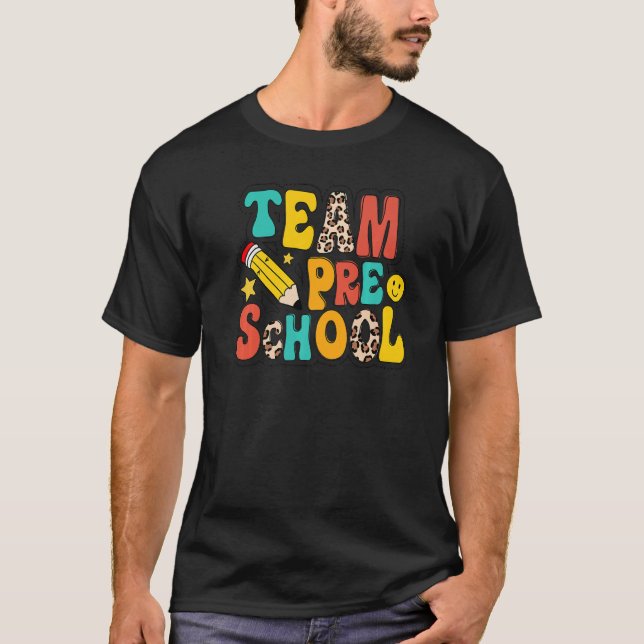 Camiseta Estudiante de preescolar Leopard Team First Day O (Anverso)
