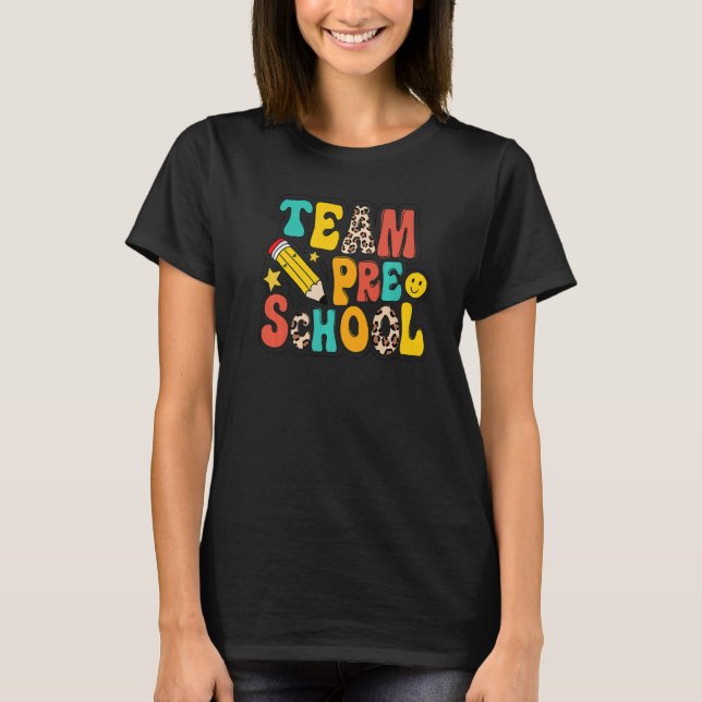 Camiseta Estudiante de preescolar Leopard Team First Day O (Anverso)