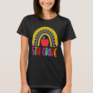 Camiseta Estudiante De Quinto Grado Arcoiris Vuelve A Scho