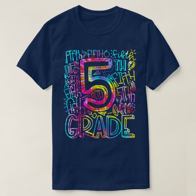 Camiseta Estudiante De Quinto Grado De Enseñanza De Tye De  (Diseño del anverso)