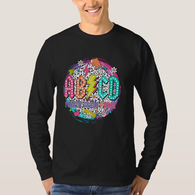 Camiseta Estudiante de rock de cuarto grado de ABCD feliz d (Anverso)