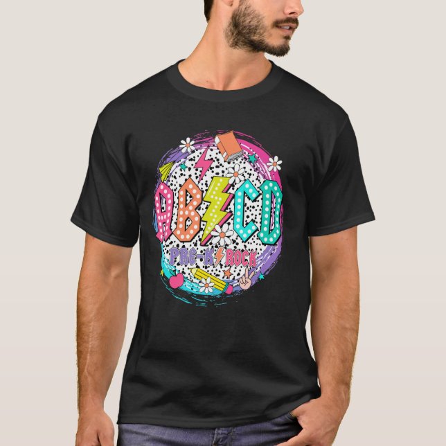 Camiseta Estudiante de rock preescolar de ABCD de vuelta al (Anverso)