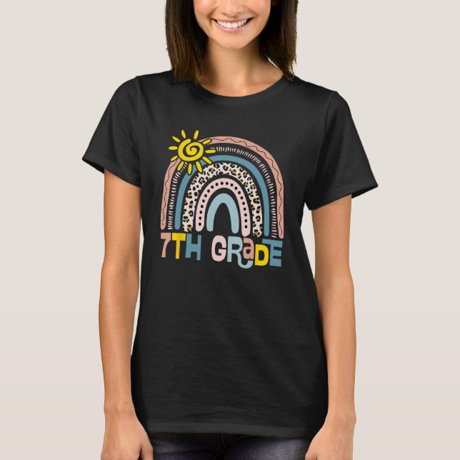 Camiseta Estudiante de secundaria de Leopard Rainbow Hid de (Anverso)