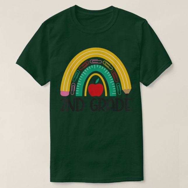 Camiseta Estudiante de segundo grado del Rainbow Hello 2Gra (Diseño del anverso)