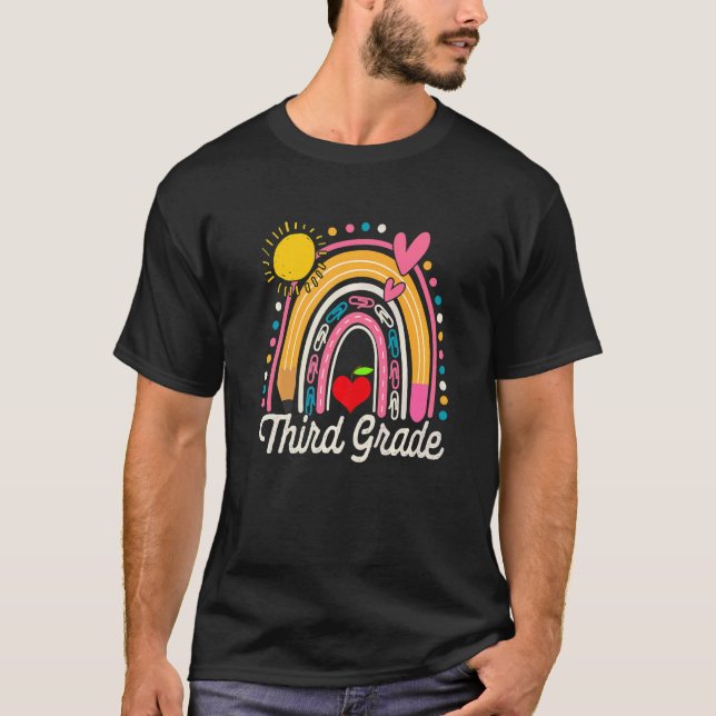 Camiseta Estudiante De Tercer Grado De Arcoiris Cuto De Vue (Anverso)