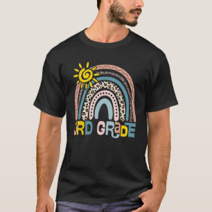 Camiseta Estudiante de tercer grado del leopardo arcoiris d