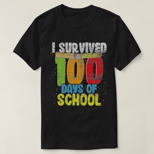 Camiseta Estudiante divertida regalo de 100 días sobrevivió (Diseño del anverso)