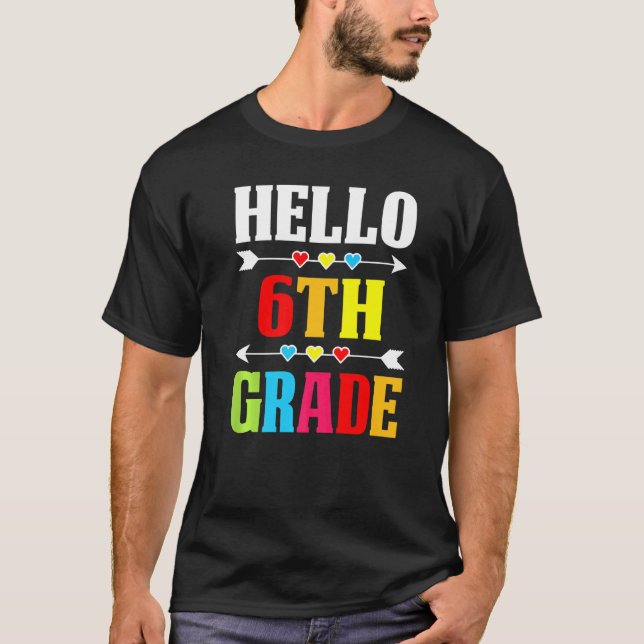Camiseta Estudiante Docente Hola, 6º Grado De Vuelta A La E (Anverso)