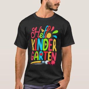 Camiseta Estudiante educador lindo Hola primer día de kinde