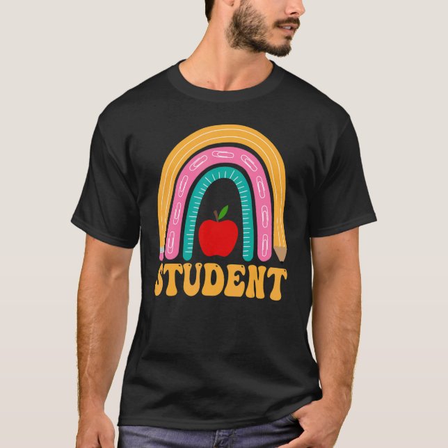 Camiseta Estudiante Lápiz De Arcoiris Lápiz De Vuelta A La  (Anverso)