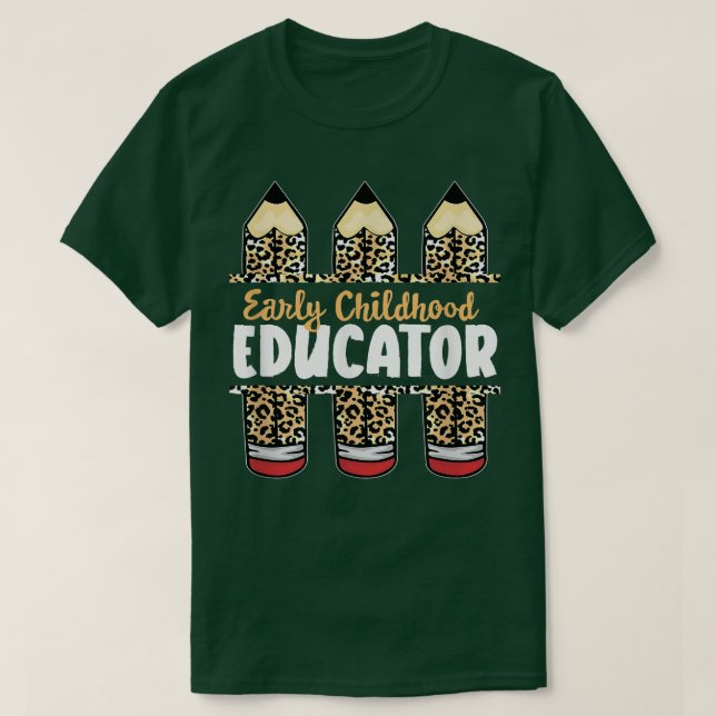 Camiseta Estudiante Leopard Pencil Teacher, Ed. (Diseño del anverso)
