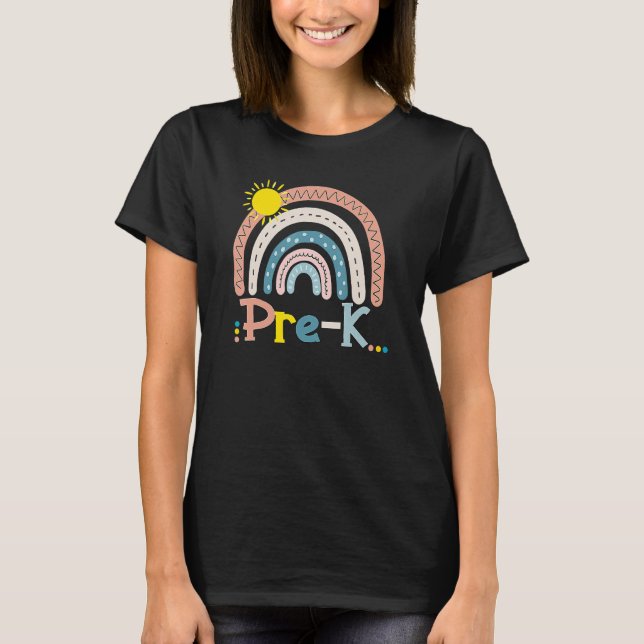 Camiseta Estudiante preescolar del boho arcoiris feliz prim (Anverso)