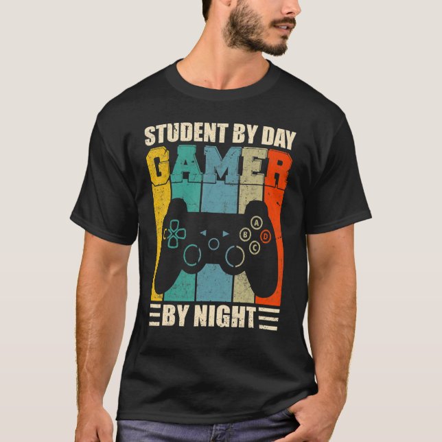 Camiseta Estudiante Retro De Sarcasmo De Juegos Por Jugador (Anverso)