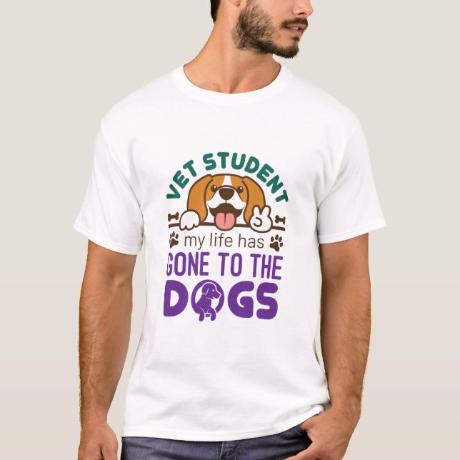 Camiseta Estudiante veterinaria, mi vida se ha ido a los pe (Anverso)