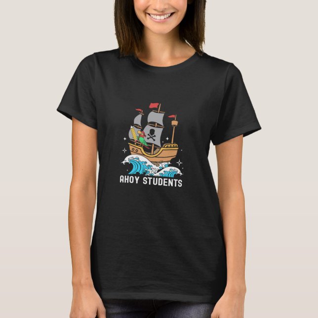 Camiseta Estudiantes de Ahoy Barco Pirata Divertido Maestro (Anverso)