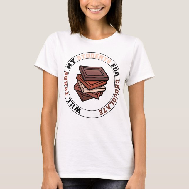 Camiseta Estudiantes de Comercio para profesor de chocolate (Anverso)