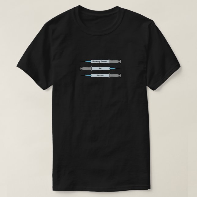 Camiseta Estudiantes de farmacia para vacunas (Diseño del anverso)