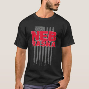 Camiseta Estudiantes de Nebraska Usan Bandera Estadounidens