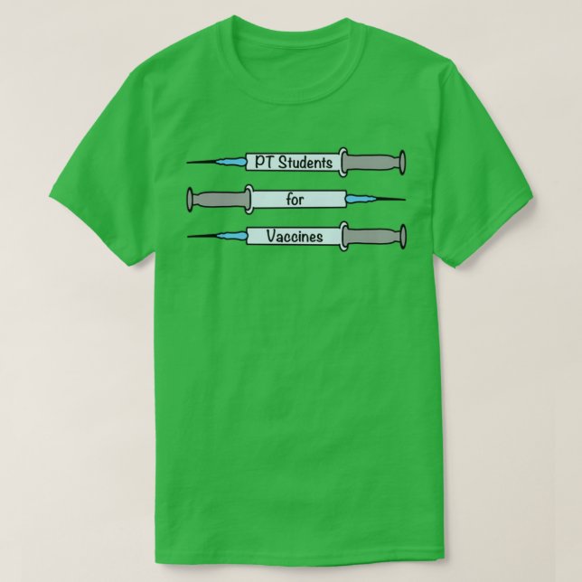 Camiseta Estudiantes de PT para Vacunas (Diseño del anverso)