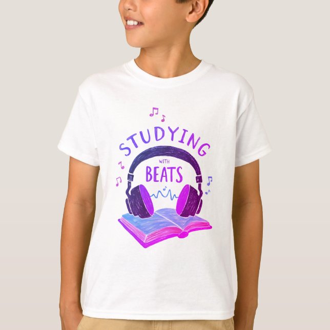 Camiseta Estudiar con ritmos - Tee de música de escuela ret (Anverso)