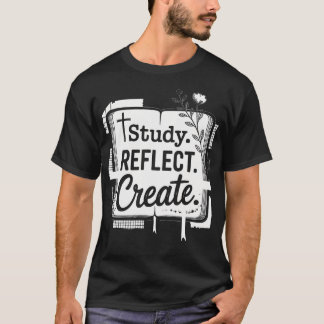 Camiseta Estudiar Reflexionar Crear Diario de la Biblia