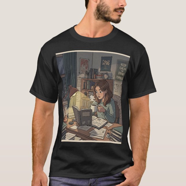 Camiseta Estudiar y cafeinar (Anverso)