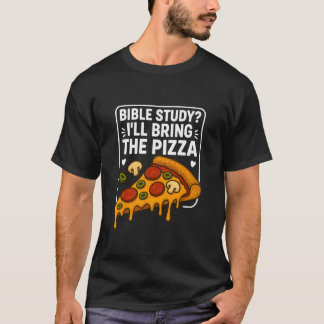 Camiseta Estudio Bíblico Traeré Pizza Fe Cristiana Diversió