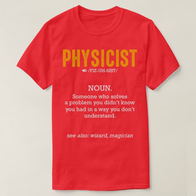 Camiseta Estudio científico de definición física divertida  (Diseño del anverso)