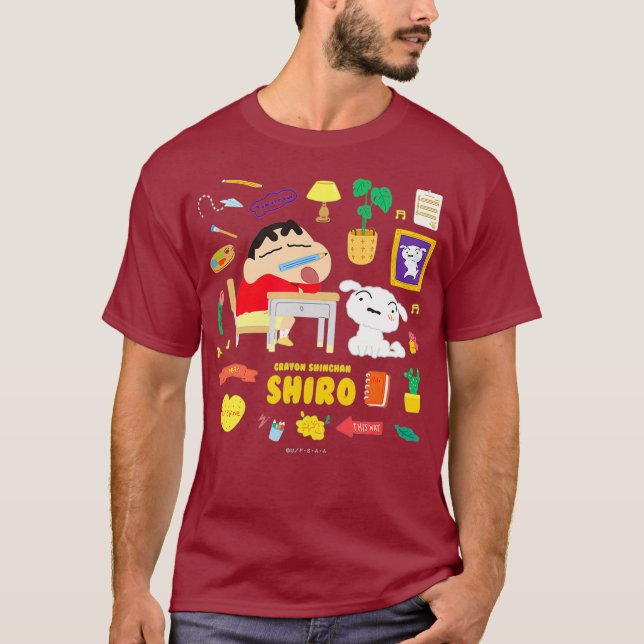 Camiseta Estudio Crayon Shin-chan happyshiro Shin-chan (Anverso)