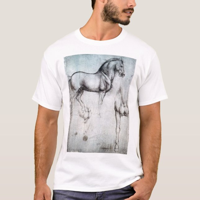 Camiseta Estudio de caballo, Leonardo da Vinci (Anverso)
