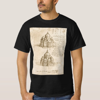 Camiseta Estudio de catedral arquitectónica de Leonardo da