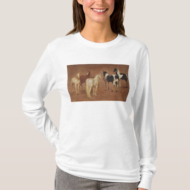 Camiseta Estudio de cinco caballos (Anverso)