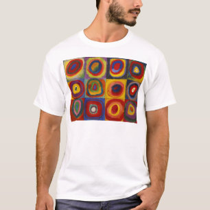 Camiseta Estudio de color de los círculos cuadrados de Kand