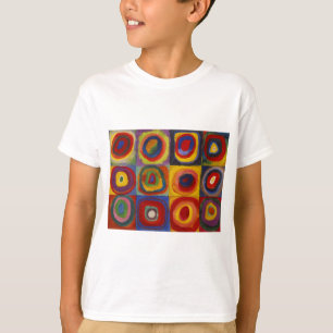 Camiseta Estudio de color de los círculos cuadrados de Kand