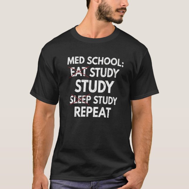 Camiseta Estudio de Comida Dormitorio Repetición Estudiante (Anverso)