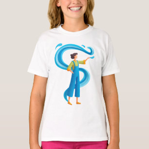 Camiseta Estudio de Flujo de Agua – Arte Científico para Ni