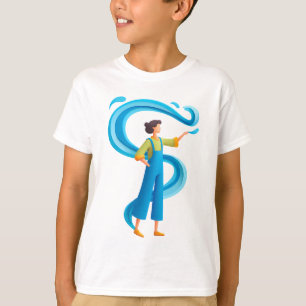 Camiseta Estudio de Flujo de Agua – Arte Científico para Ni