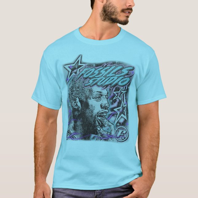 Camiseta Estudio de Fossils: Arte retro de baloncesto con e (Anverso)