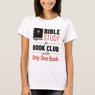 Camiseta Estudio de la Biblia Religión Cristiana Un libro