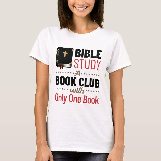 Camiseta Estudio de la Biblia Religión Cristiana Un libro (Anverso)