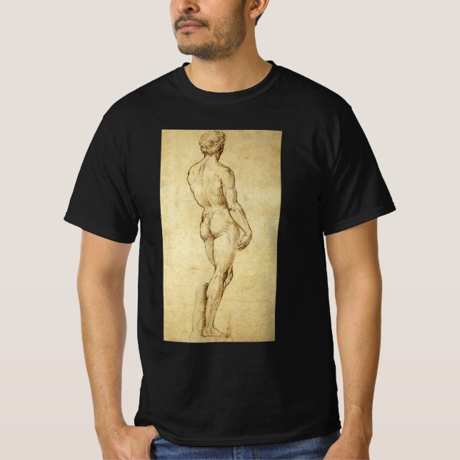 Camiseta Estudio de la estatua de David de Miguel Ángel por (Anverso)