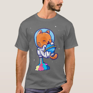 Camiseta Estudio de la galaxia voladora del gato astronauta